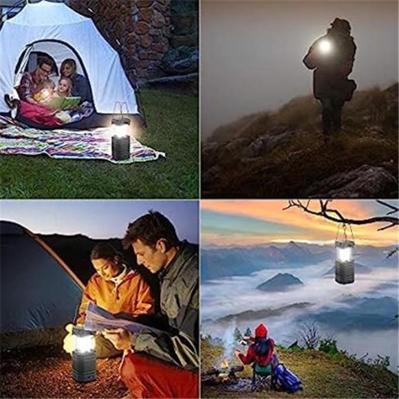 3000 Large Capacity Hand Crank Solar Camping Lantern, Portable Ultra Bright LED - Picture 4 of 6